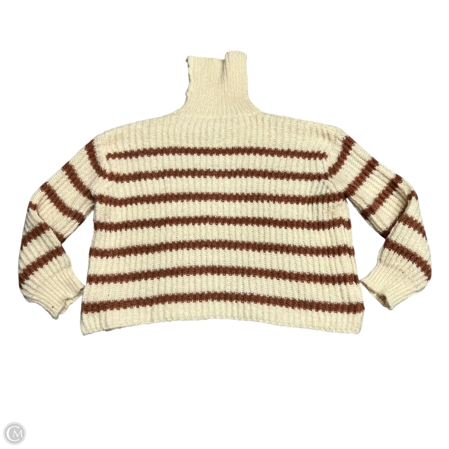 Sweater By Sadie & Sage In Brown & Cream, Size: S