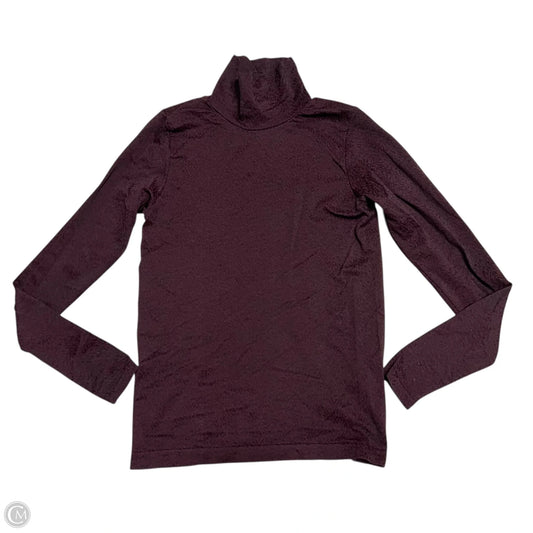 Athletic Top Long Sleeve Collar By Athleta In Black & Red, Size: M