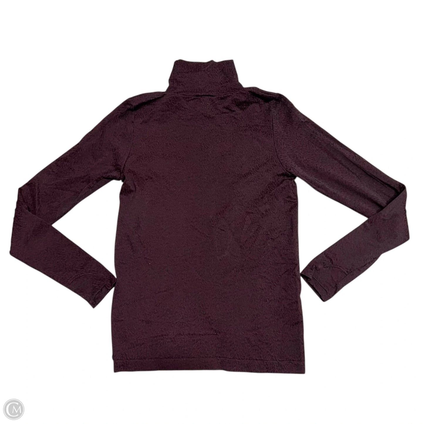 Athletic Top Long Sleeve Collar By Athleta In Black & Red, Size: M