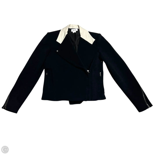 Jacket Moto By Helmut Lang In Black & Cream, Size: S