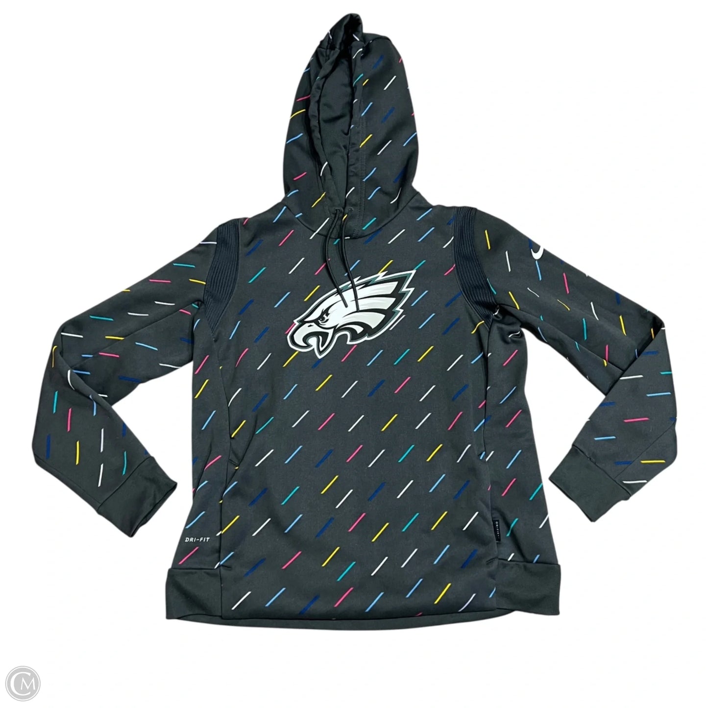 Athletic Sweatshirt Hoodie By Nfl In Grey, Size: M