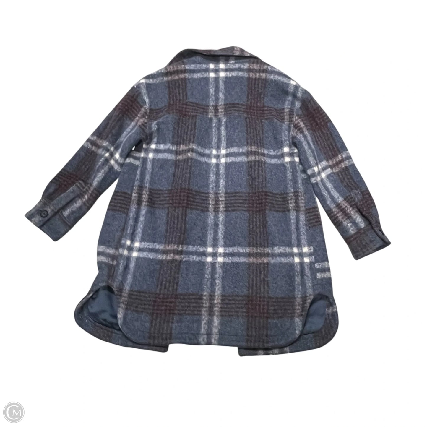 Coat Peacoat By Lucky Brand In Blue & Red, Size: M