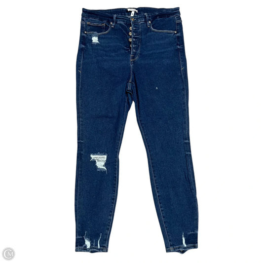 Jeans Straight By Good American In Blue Denim, Size: 18