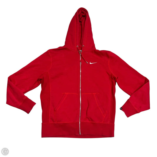 Athletic Sweatshirt Hoodie By Nike In Red, Size: M