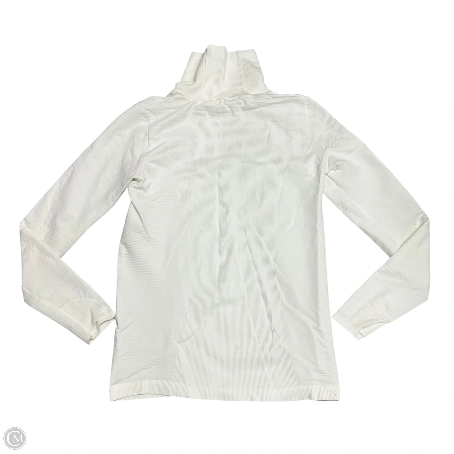 Athletic Top Long Sleeve Collar By Athleta In Cream, Size: M