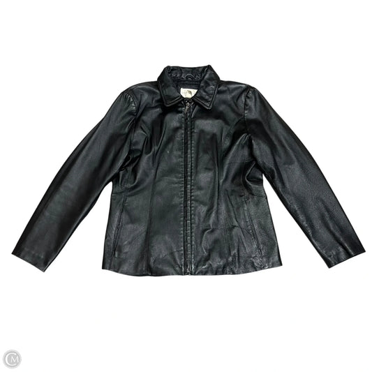 Jacket Leather By Worthington In Black, Size: L