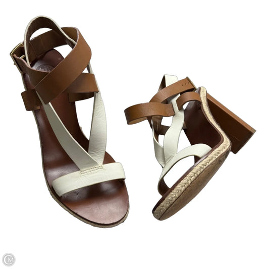 Sandals Designer By Tory Burch In Brown & Cream, Size: 7