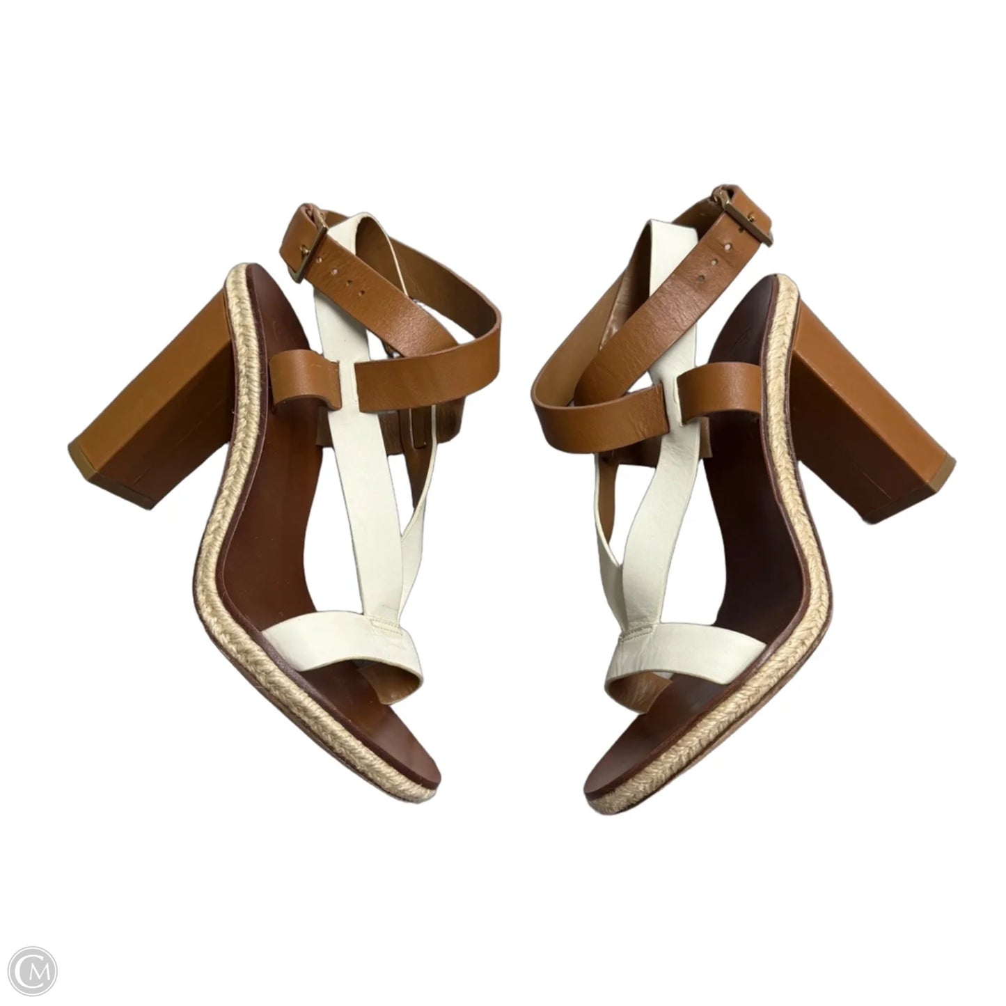 Sandals Designer By Tory Burch In Brown & Cream, Size: 7