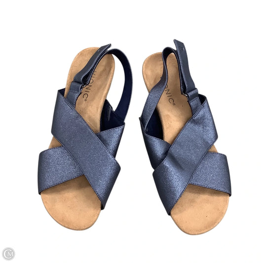 Sandals Heels Platform By Vionic In Blue, Size: 8