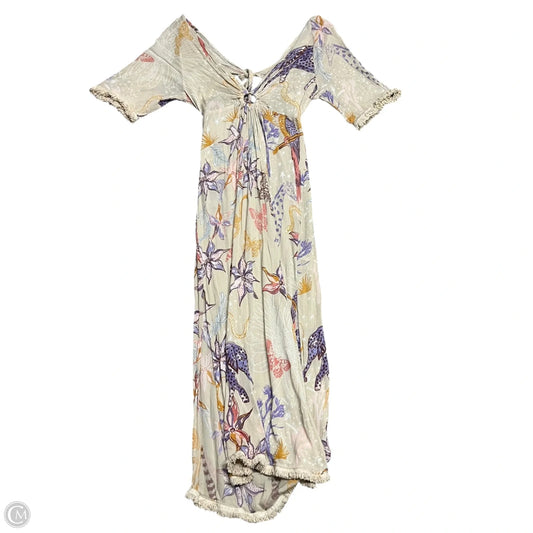 Dress Casual Maxi By Z&L In Cream & Purple, Size: S