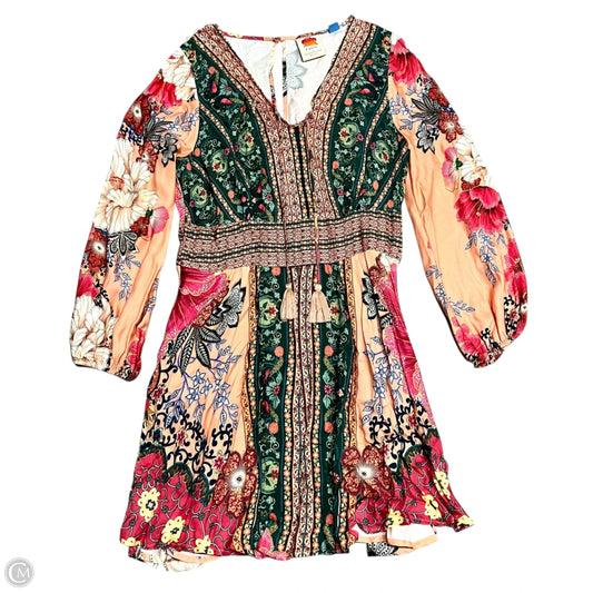 Dress Casual Short By Farm Rio In Green & Orange, Size: S
