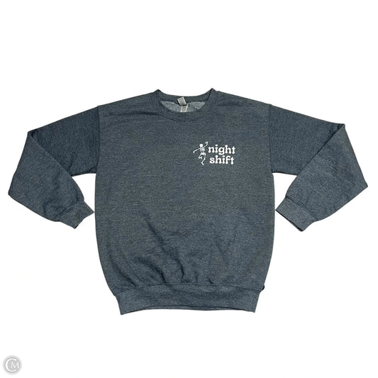 Sweatshirt Crewneck By Gildan In Grey & White, Size: S