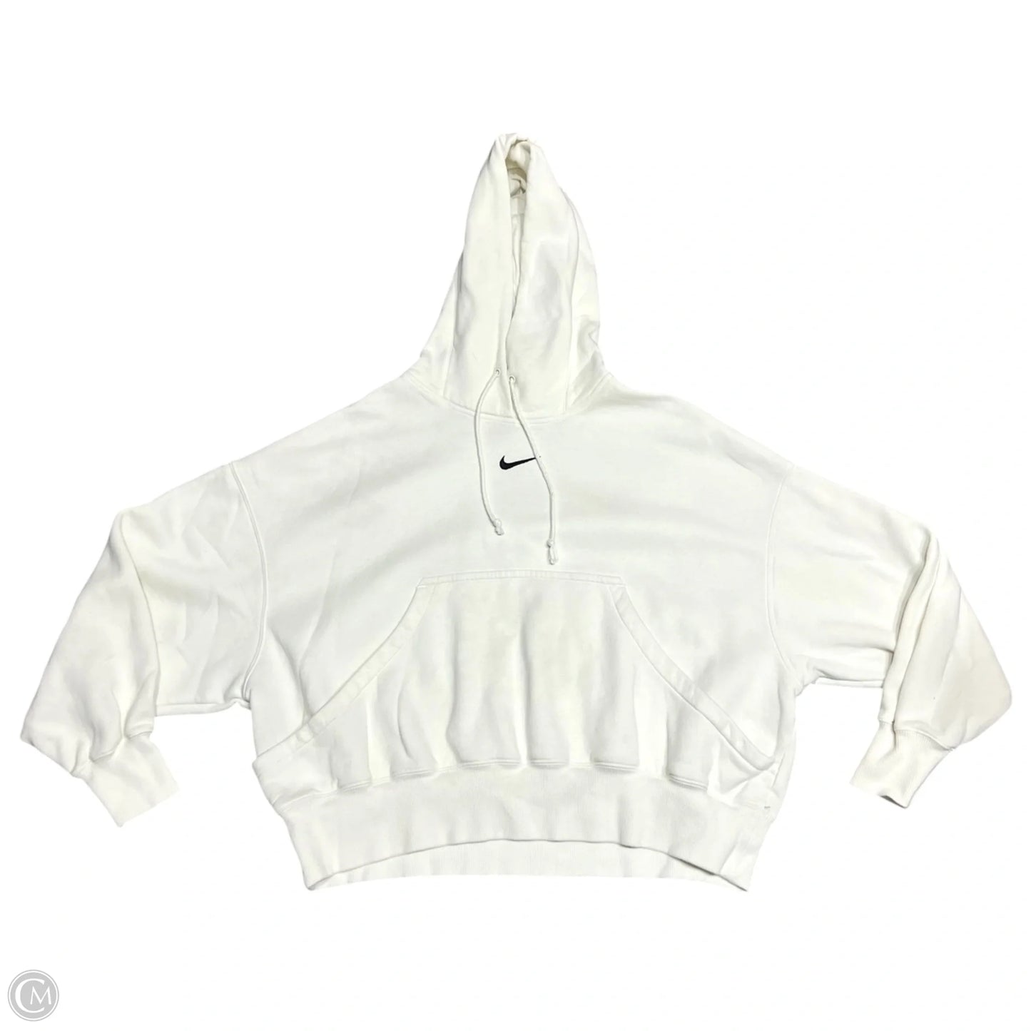 Athletic Sweatshirt Hoodie By Nike In Cream, Size: S