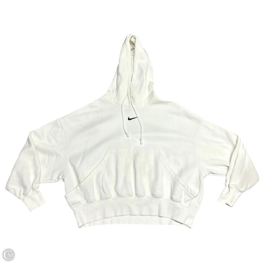 Athletic Sweatshirt Hoodie By Nike In Cream, Size: S