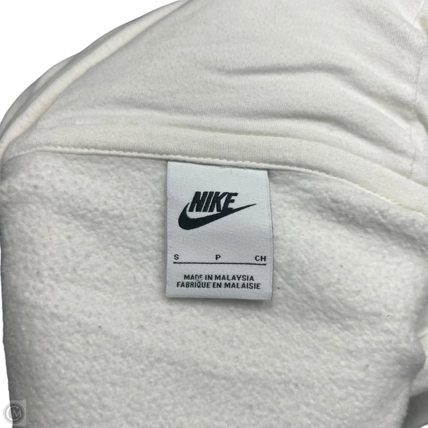 Athletic Sweatshirt Hoodie By Nike In Cream, Size: S