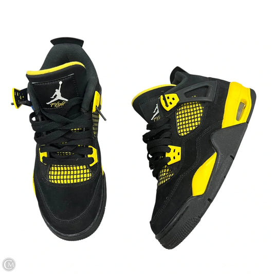 Shoes Luxury Designer By Jordan In Black & Yellow, Size: 6.5