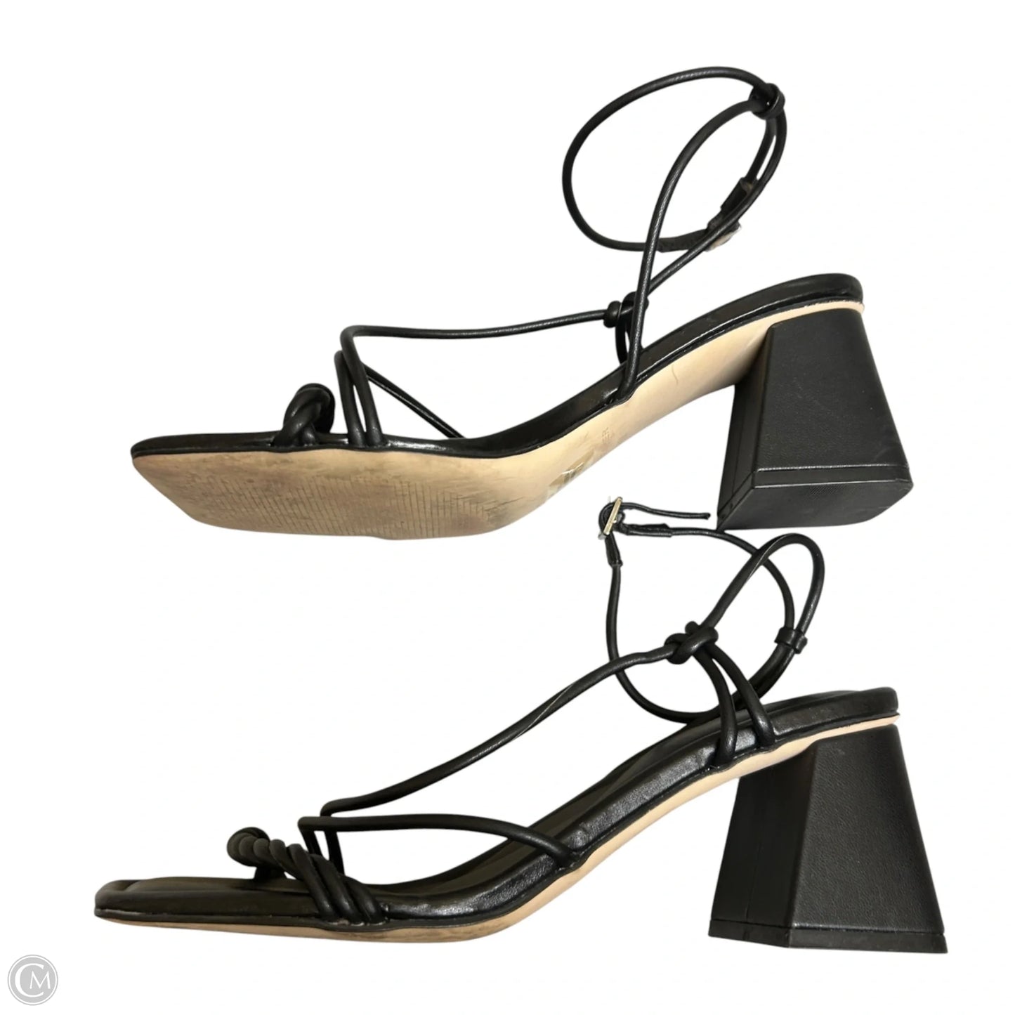 Sandals Heels Block By Marc Fisher In Black, Size: 7.5