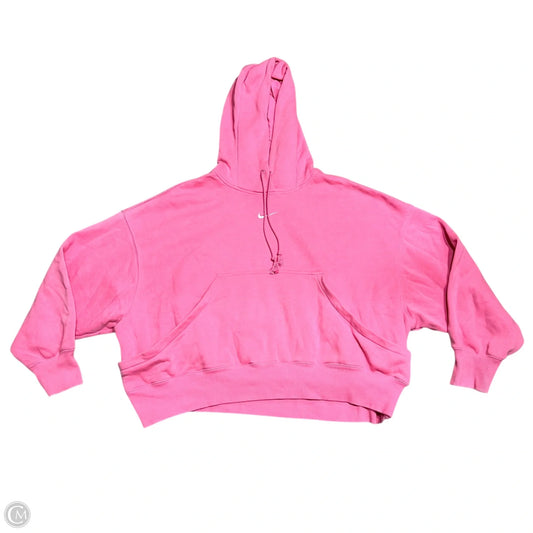 Athletic Sweatshirt Hoodie By Nike In Pink, Size: L