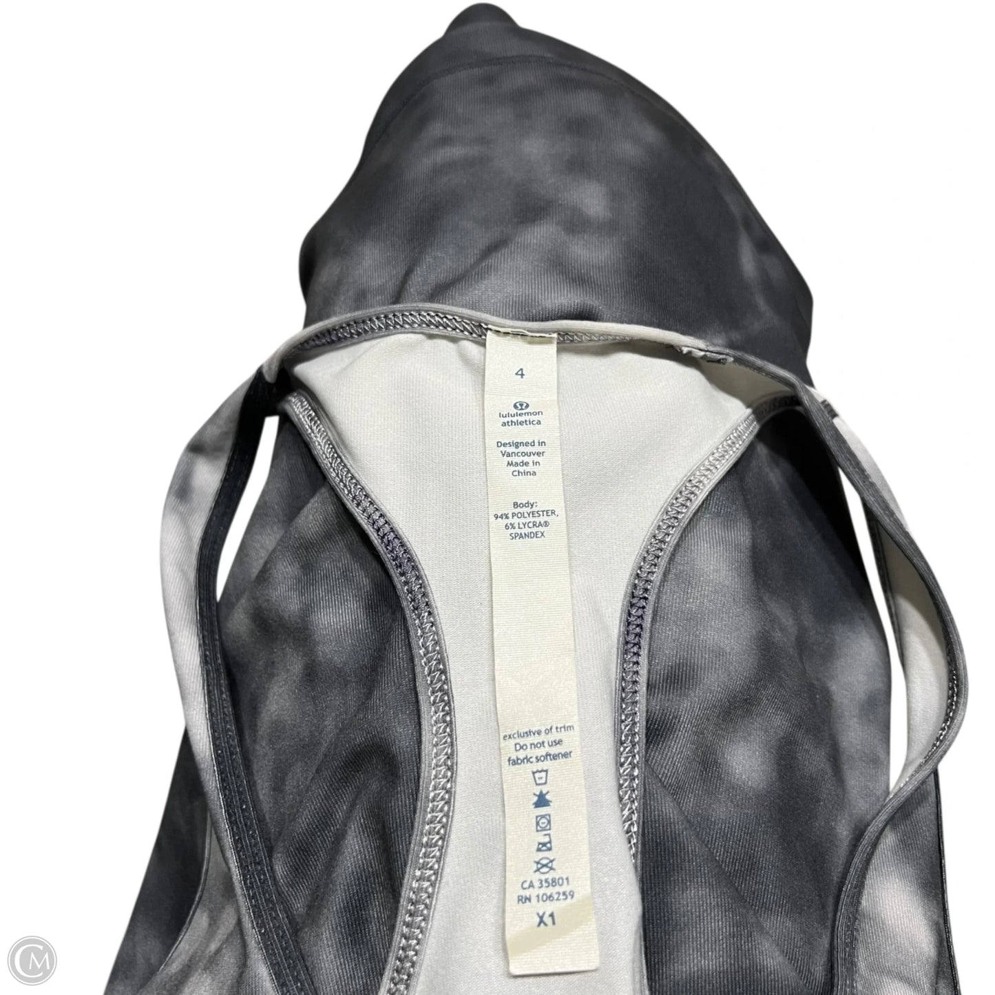 Athletic Tank Top By Lululemon In Grey & White, Size: S