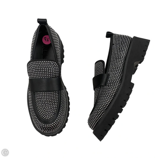 Shoes Designer By Karl Lagerfeld In Black & Silver, Size: 9.5