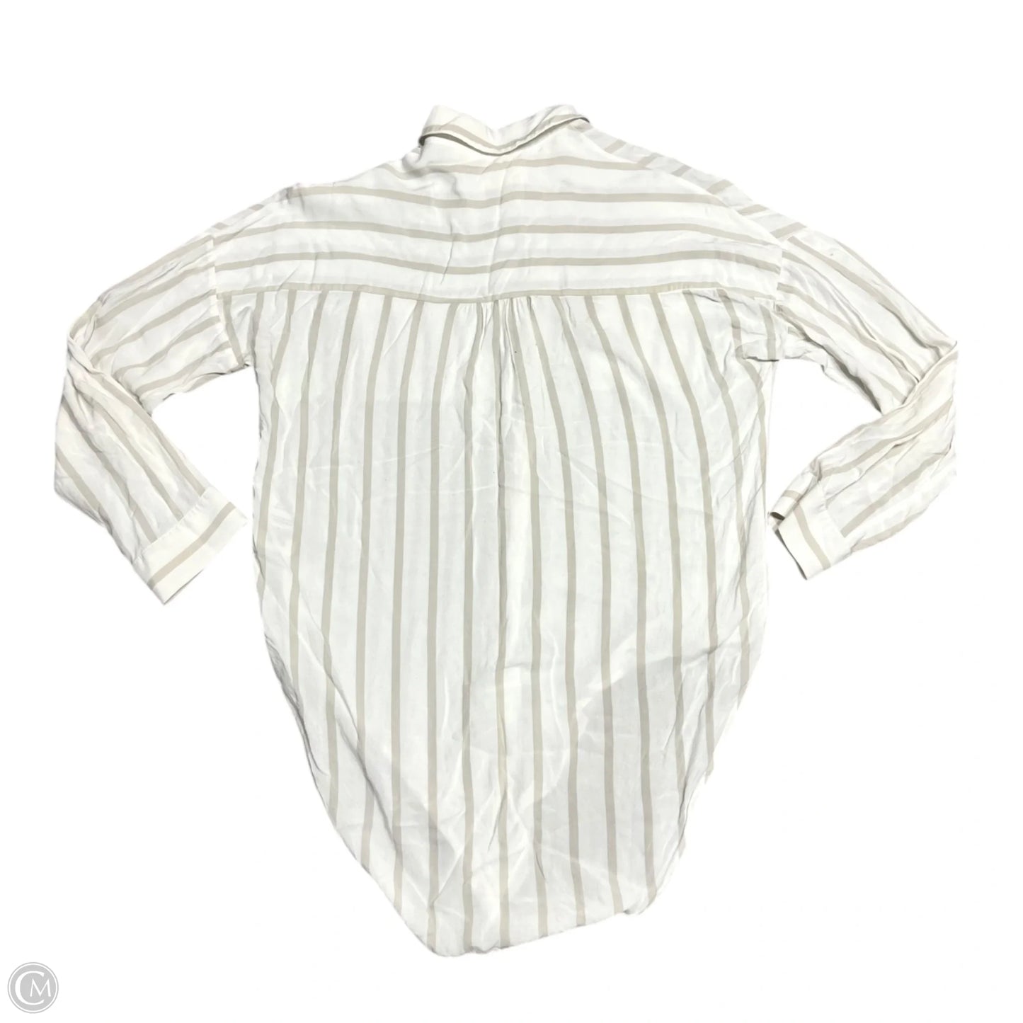 Top Long Sleeve By Maeve In Tan & White, Size: Xs