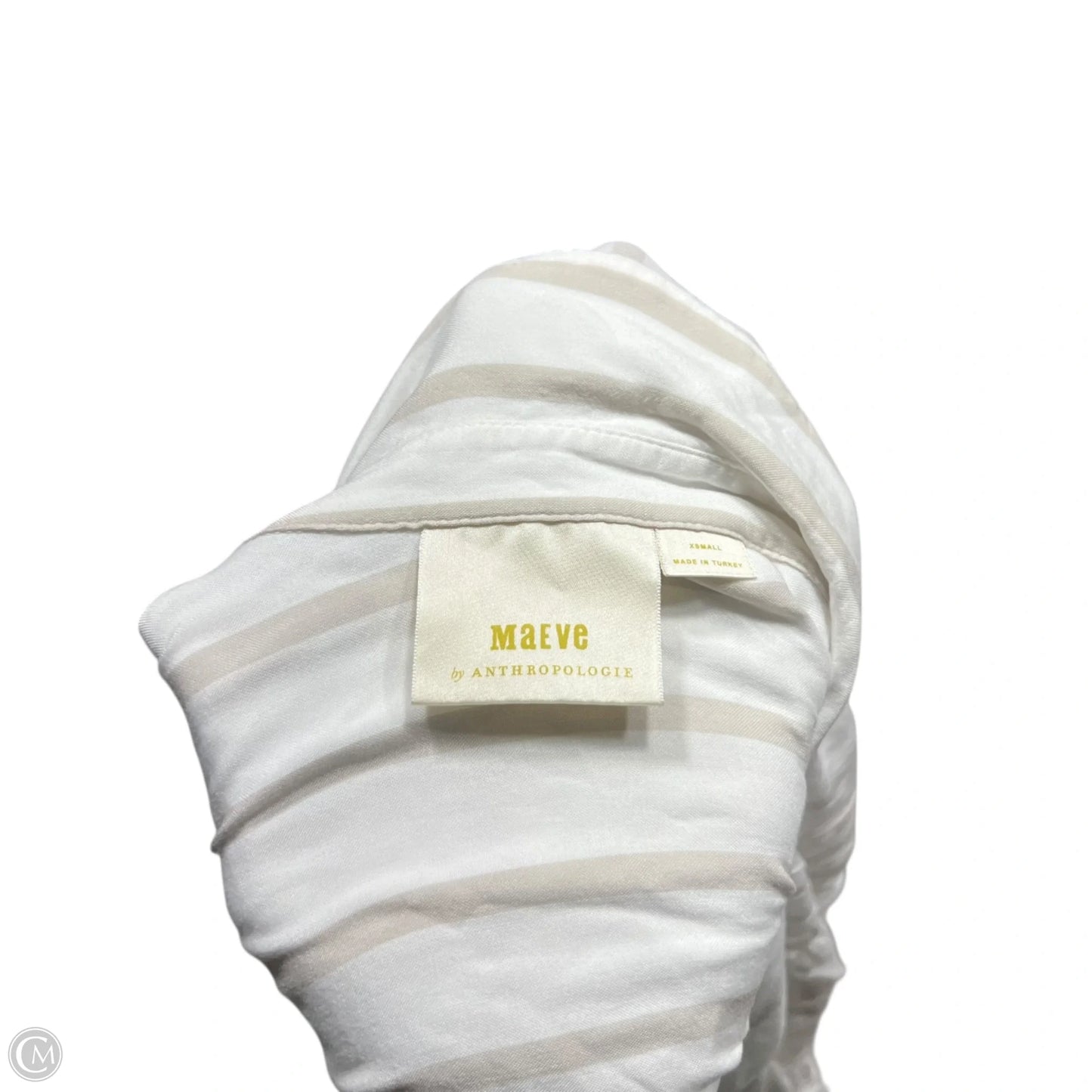Top Long Sleeve By Maeve In Tan & White, Size: Xs