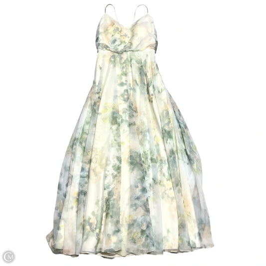 Dress Casual Maxi By Jenny Yoo In Cream & Green, Size: S