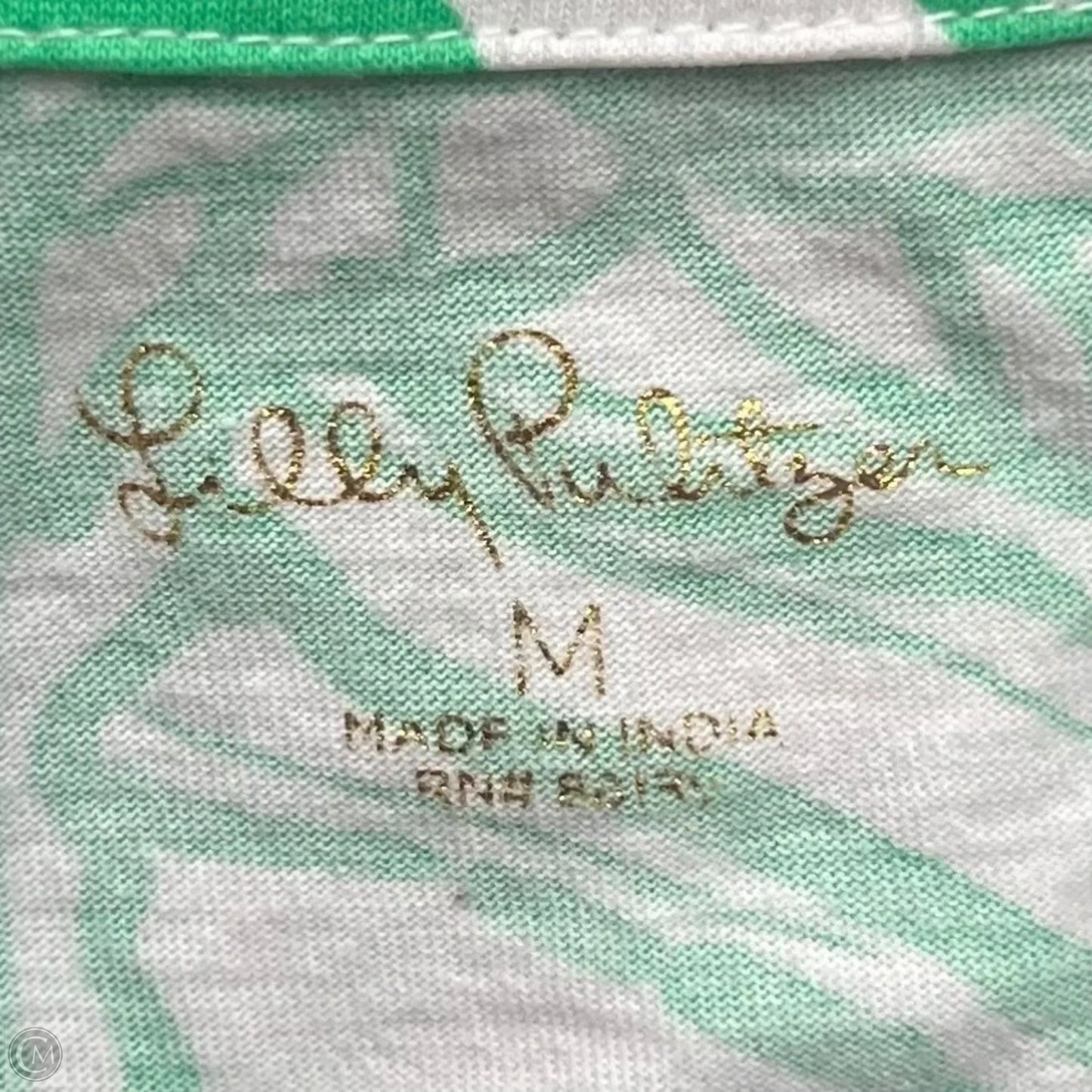 Dress Designer By Lilly Pulitzer In Green & White, Size: M