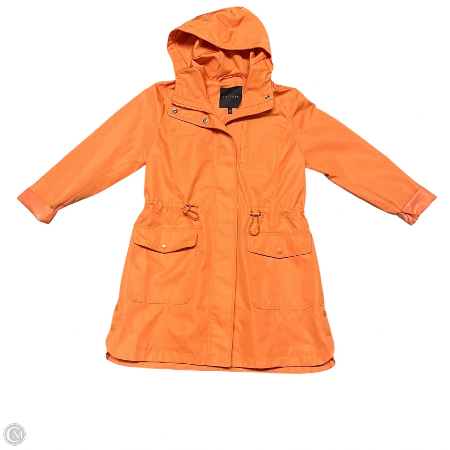 Coat Raincoat By Talbots In Orange, Size: Xs