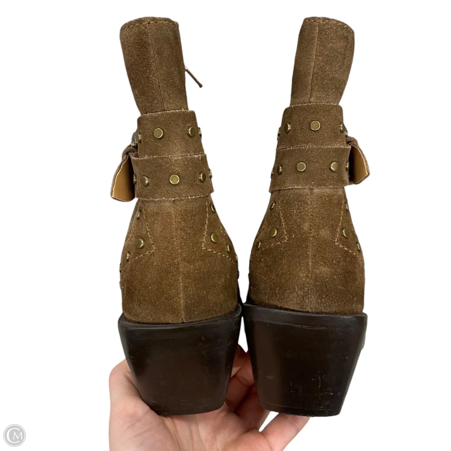 Boots Ankle Heels By Crown Vintage In Brown, Size: 7