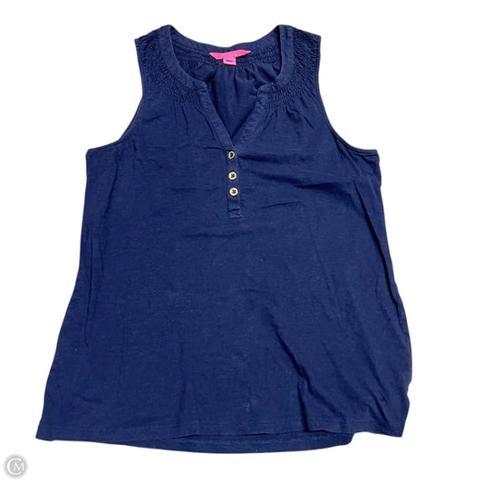 Top Sleeveless Designer By Lilly Pulitzer In Navy, Size: S