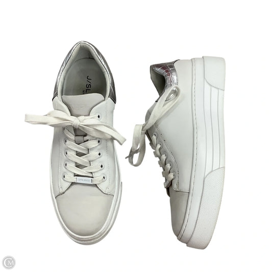 Shoes Sneakers By J Slides In Silver & White, Size: 8