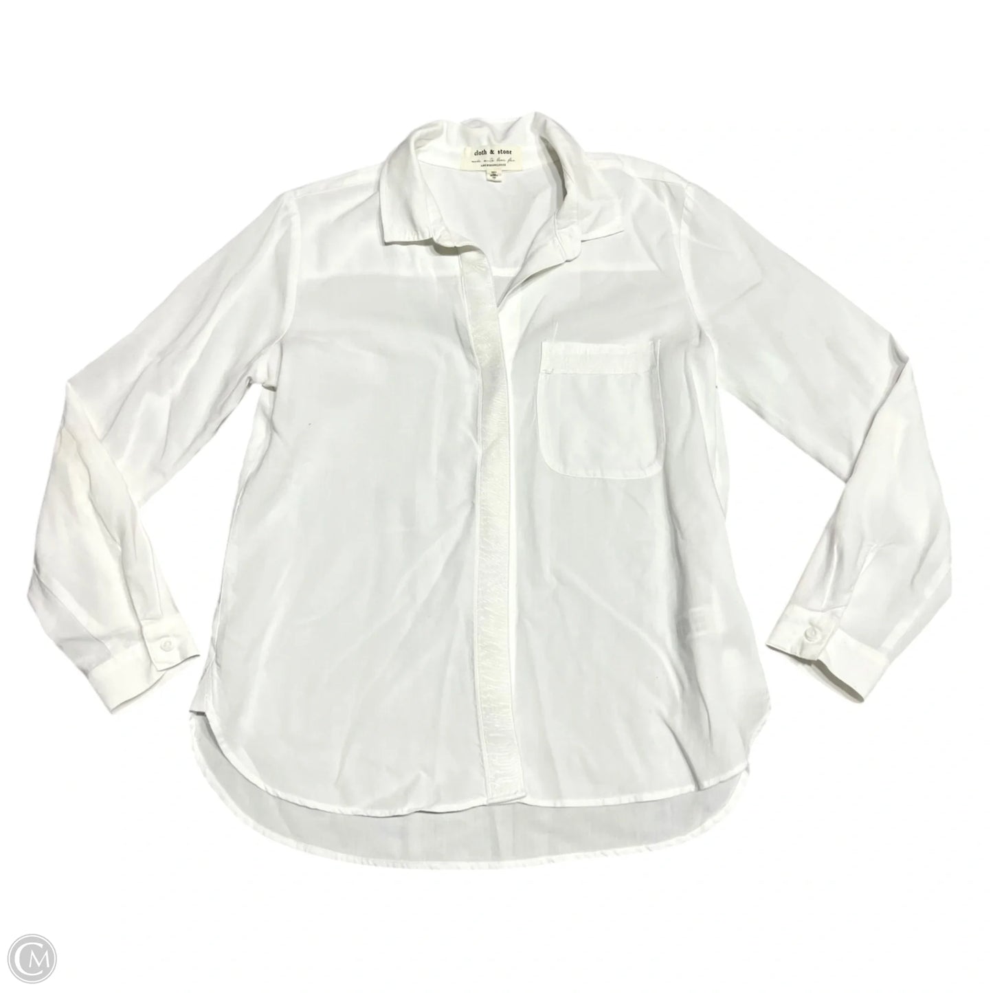 Top Long Sleeve By Cloth & Stone In White, Size: M
