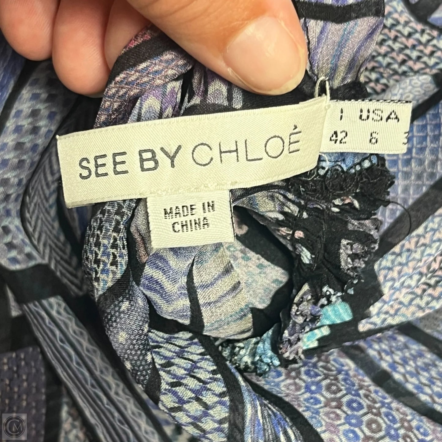 Top Long Sleeve Designer By See By Chloe In Blue & Purple, Size: S
