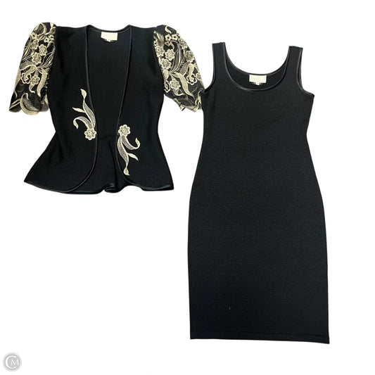 Dress Set 2pc By Cache In Black & Gold, Size: S