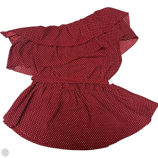 Top Sleeveless By Maeve In Red & White, Size: 1x