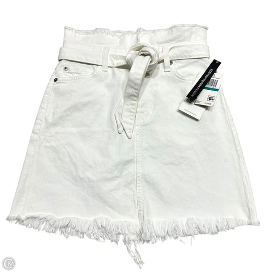 Skirt Mini & Short By 7 For All Mankind In White Denim, Size: 0