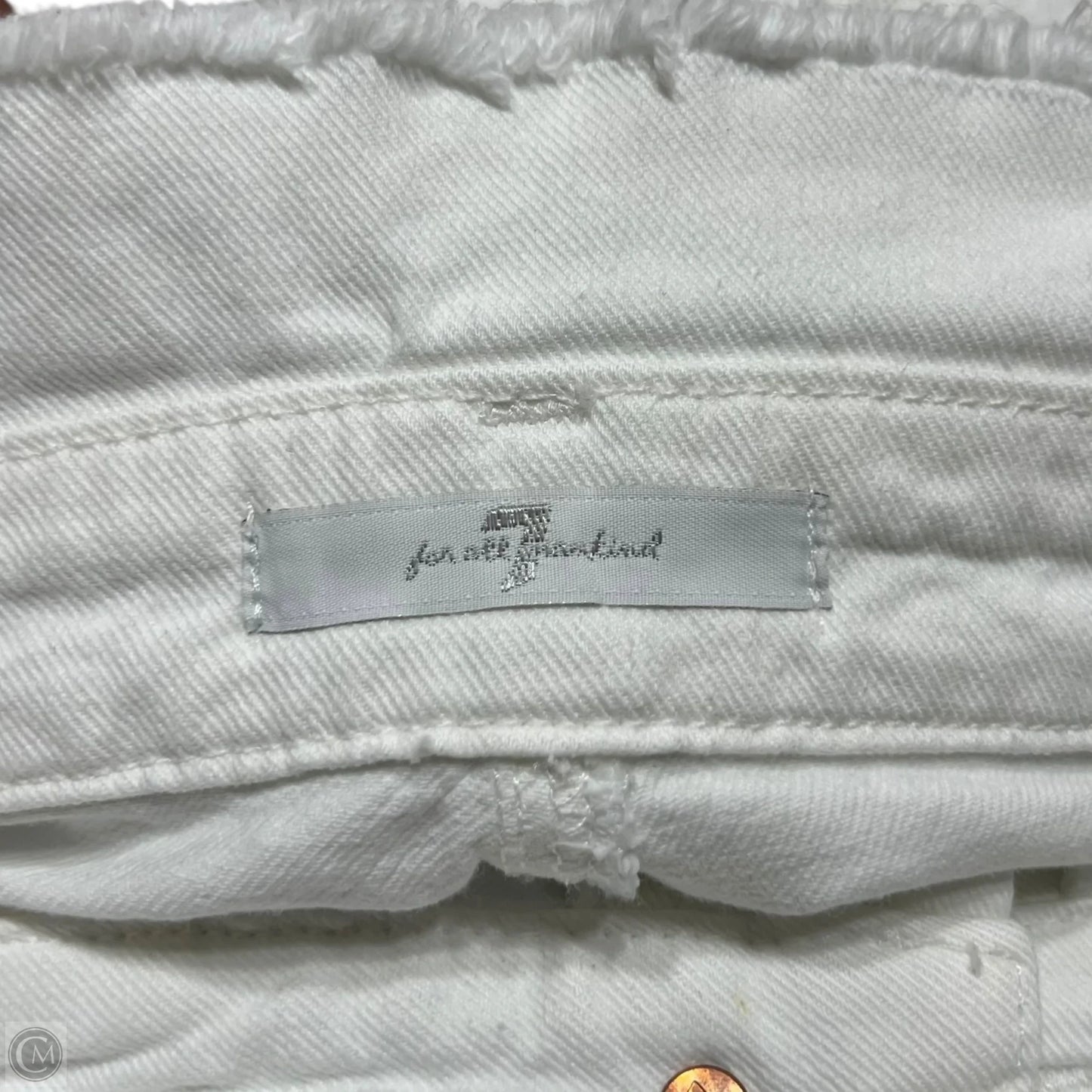 Skirt Mini & Short By 7 For All Mankind In White Denim, Size: 0