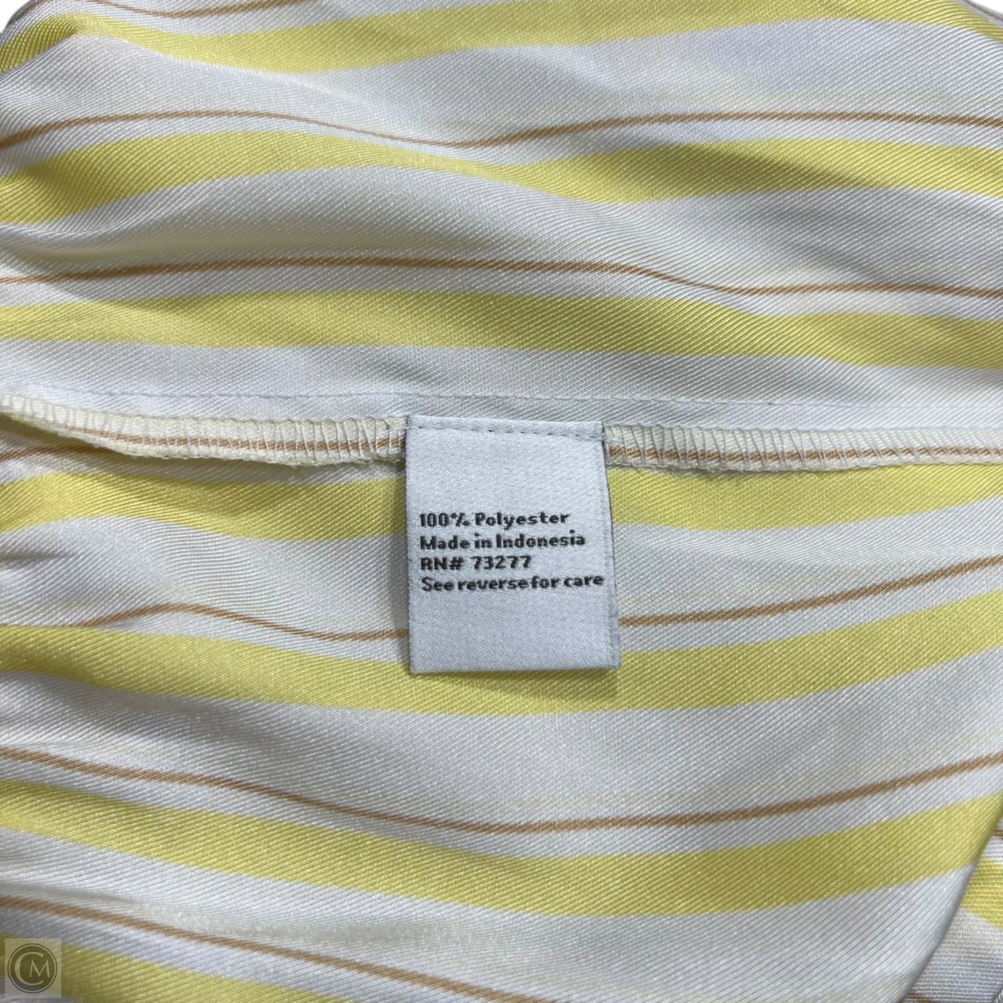 Top Long Sleeve By Nine West In White & Yellow, Size: Xl