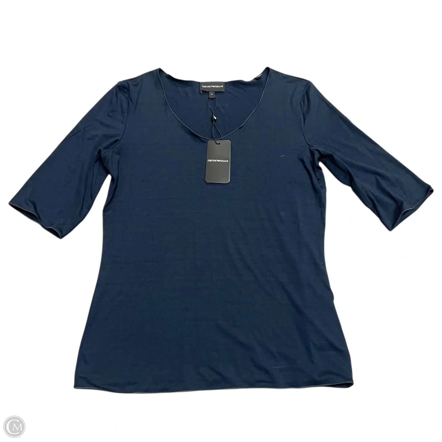 Top 3/4 Sleeve By Emporio Armani In Navy, Size: L