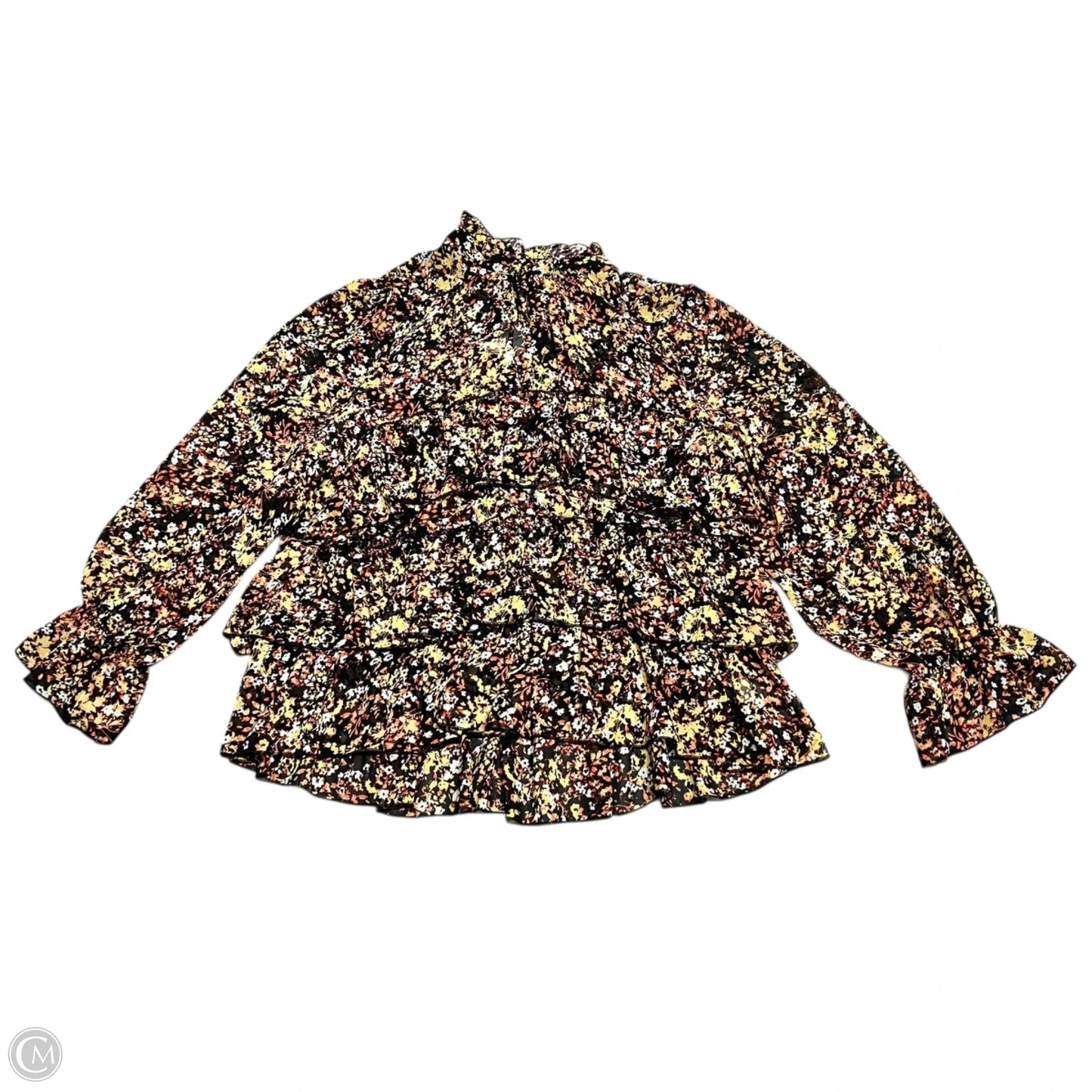 Top Long Sleeve By Adyson Parker In Black & Orange, Size: M