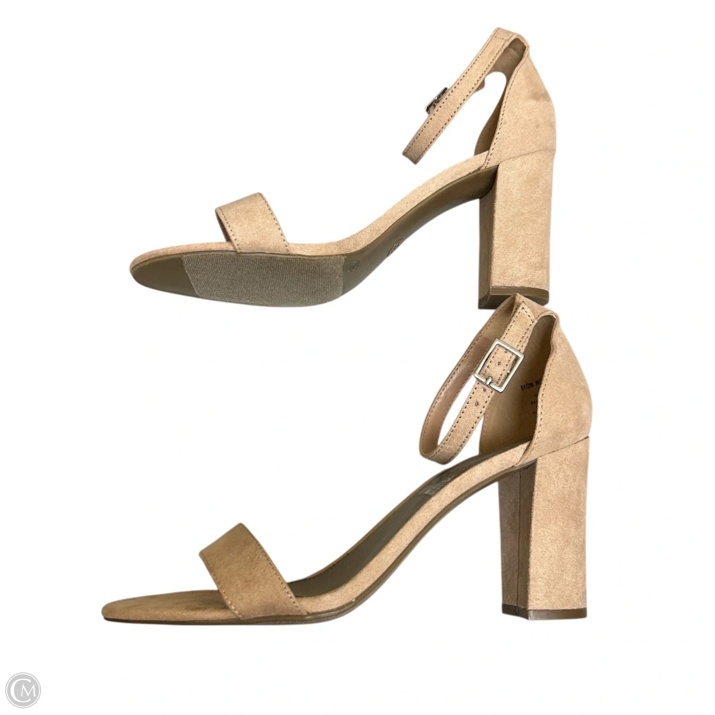 Sandals Heels Block By Worthington In Taupe, Size: 8.5