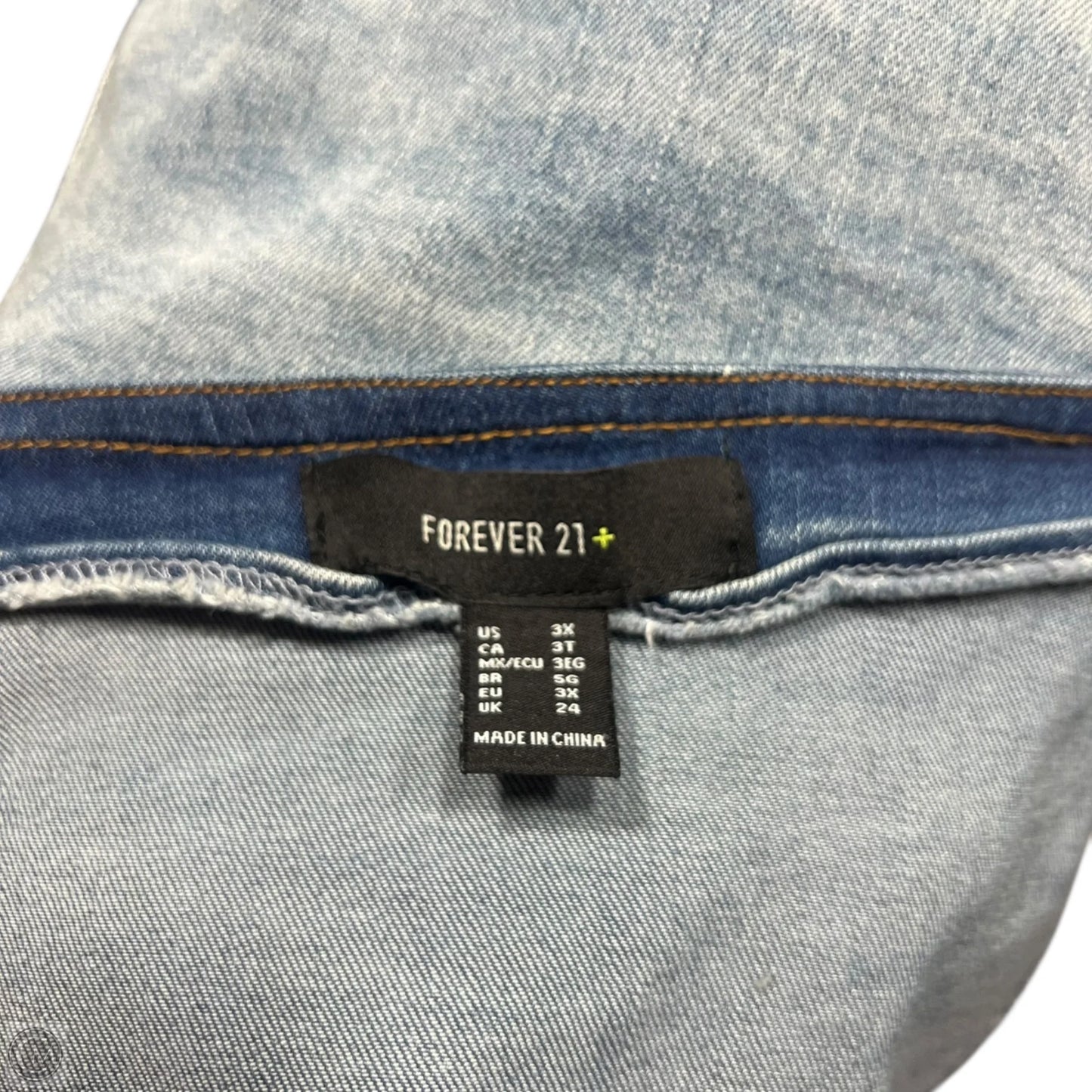 Dress Casual Short By Forever 21 In Blue Denim, Size: 3x
