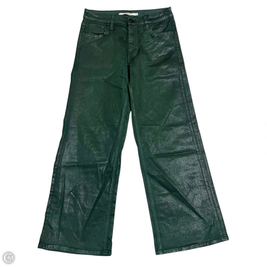 Jeans Wide Leg By Hudson In Green Denim, Size: 4