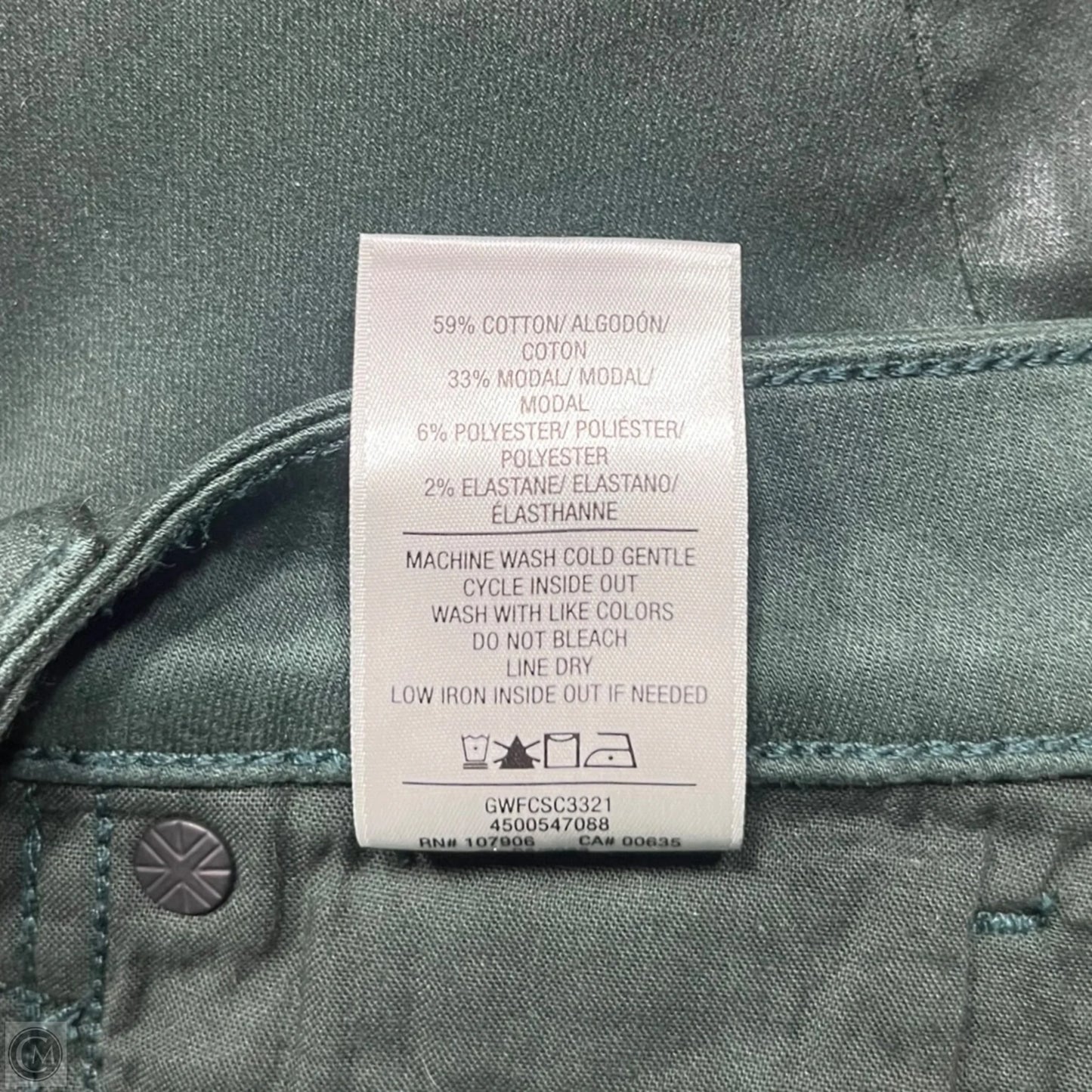 Jeans Wide Leg By Hudson In Green Denim, Size: 4