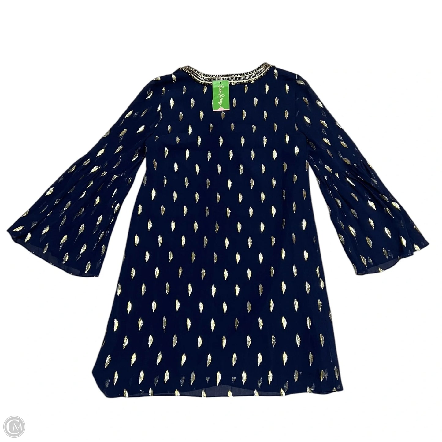 Dress Designer By Lilly Pulitzer In Blue & Gold, Size: S