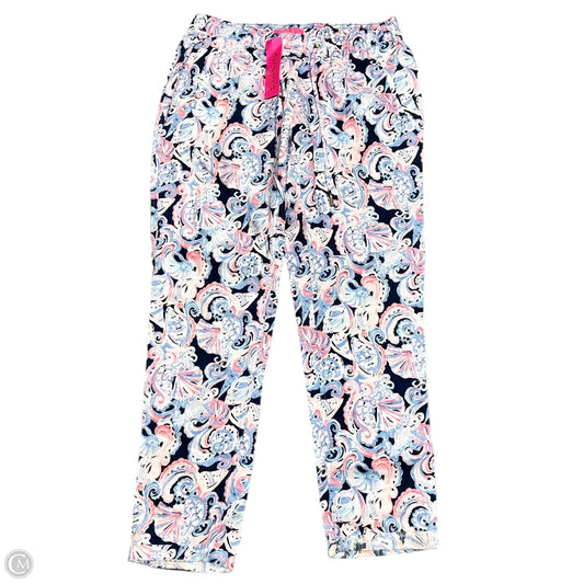 Pants Designer By Lilly Pulitzer In Blue & Pink, Size: L