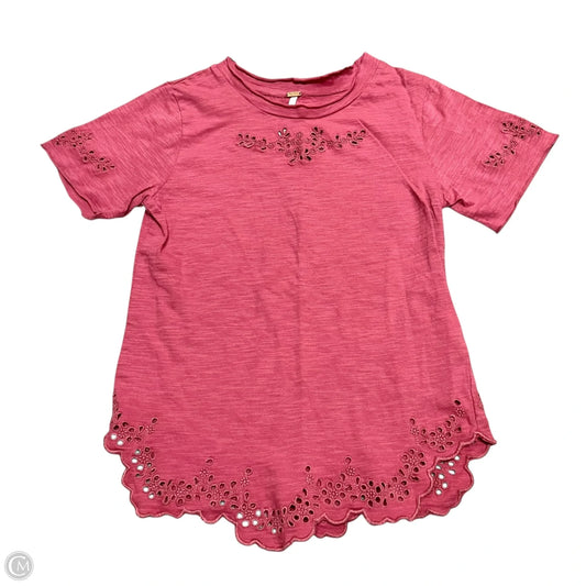 Top Short Sleeve By Free People In Pink, Size: Xs