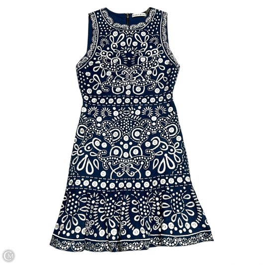 Dress Designer By Alice + Olivia In Blue & White, Size: Xs