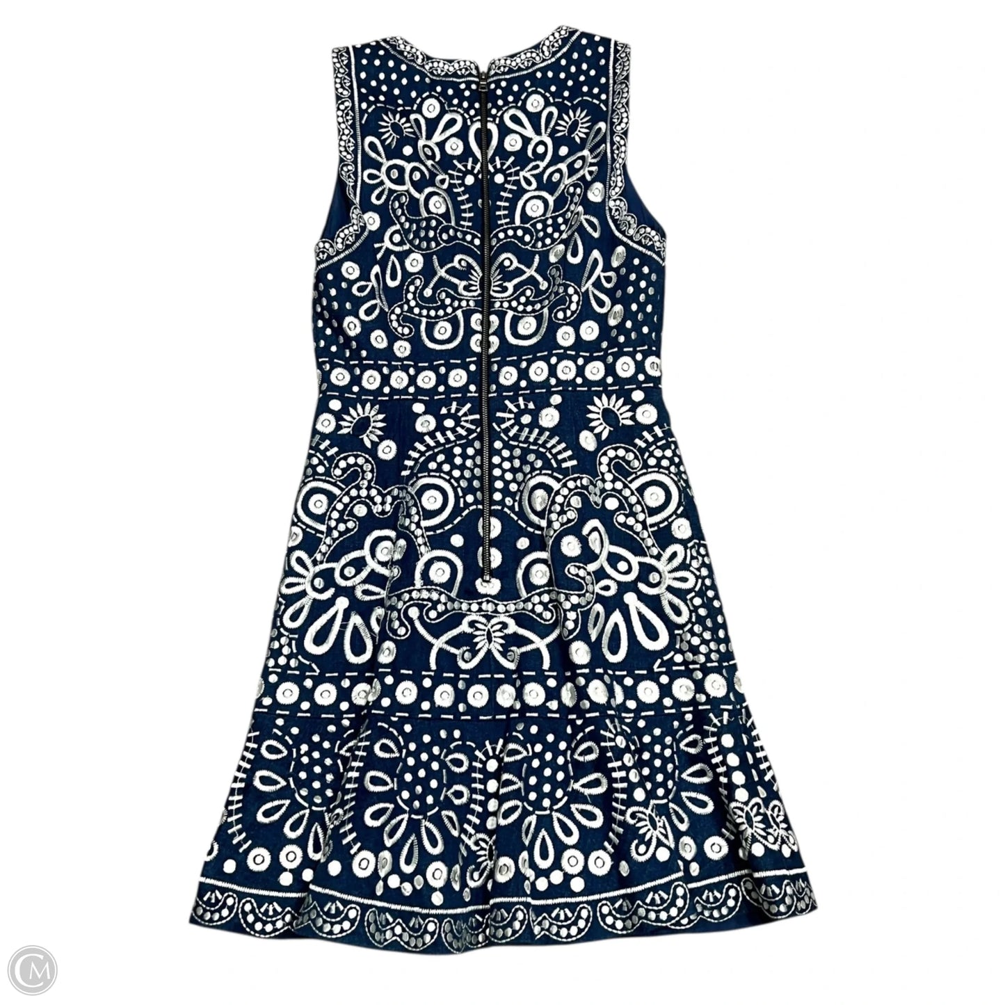 Dress Designer By Alice + Olivia In Blue & White, Size: Xs